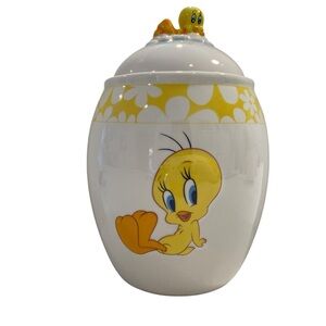 Tindex Tweete Bird cookie jar Warner bros entertainment white yellow pretty WB